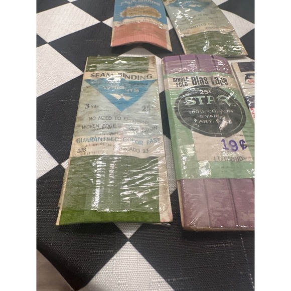 Vintage Seam Binding Bias Tape Wrights Boilex Star NOS Sewing Craft Supplies - Picture 4 of 4